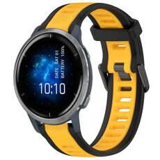 Per cinturino in silicone strutturato bicolore Garmin Venu 2 da 22 mm (giallo + nero)