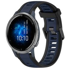 Per cinturino in silicone strutturato bicolore Garmin Venu 2 da 22 mm (blu notte + nero)