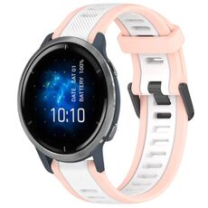 Per cinturino in silicone strutturato bicolore Garmin Venu 2 da 22 mm (bianco + rosa)