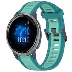 Per cinturino per orologio in silicone testurizzato bicolore Garmin Venu 2 da 22 mm (verde acqua)