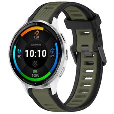 Per cinturino in silicone strutturato bicolore Garmin Venu 3 da 22 mm (verde + nero)