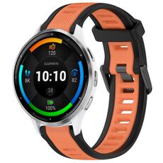 Per cinturino in silicone strutturato bicolore Garmin Venu 3 da 22 mm (arancione + nero)