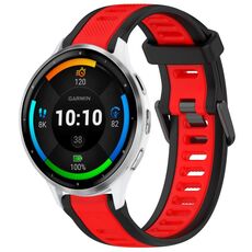 Per cinturino in silicone strutturato bicolore Garmin Venu 3 da 22 mm (rosso + nero)
