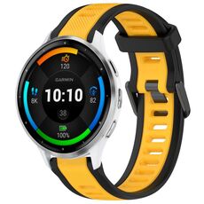 Per cinturino in silicone strutturato bicolore Garmin Venu 3 da 22 mm (giallo + nero)