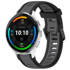 Per cinturino in silicone strutturato bicolore Garmin Venu 3 da 22 mm (grigio + nero)
