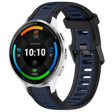 Per cinturino in silicone strutturato bicolore Garmin Venu 3 da 22 mm (blu notte + nero)