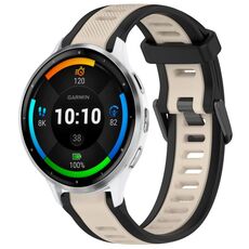 Per cinturino in silicone strutturato bicolore Garmin Venu 3 da 22 mm (Starlight + nero)