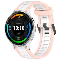 Per cinturino in silicone strutturato bicolore Garmin Venu 3 da 22 mm (bianco + rosa)