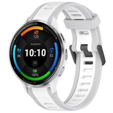 Per cinturino in silicone strutturato bicolore Garmin Venu 3 da 22 mm (bianco + grigio)