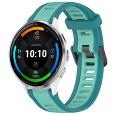 Per cinturino per orologio in silicone testurizzato bicolore Garmin Venu 3 da 22 mm (verde acqua)