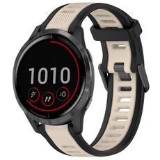 Per cinturino in silicone testurizzato bicolore Garmin Vivoactive 4 22mm (Starlight + nero)