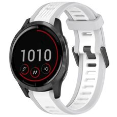 Per cinturino in silicone strutturato bicolore Garmin Vivoactive 4 22mm (bianco + grigio)