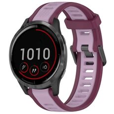 Per cinturino in silicone strutturato bicolore Garmin Vivoactive 4 22mm (viola)