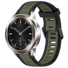 Per Xiaomi Watch S3 22mm cinturino in silicone strutturato bicolore (verde + nero)