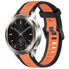 Per Xiaomi Watch S3 22mm cinturino in silicone strutturato bicolore (arancione + nero)