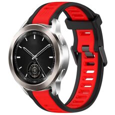 Per Xiaomi Watch S3 22mm cinturino in silicone strutturato bicolore (rosso + nero)