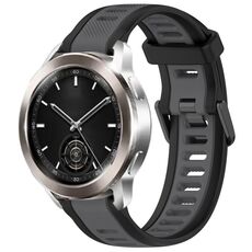 Per Xiaomi Watch S3 22mm cinturino in silicone strutturato bicolore (grigio + nero)