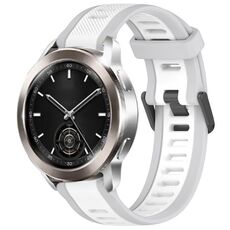 Per Xiaomi Watch S3 22mm cinturino in silicone strutturato bicolore (bianco + grigio)
