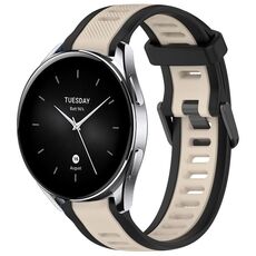 Per Xiaomi Watch S2 cinturino in silicone strutturato bicolore da 22 mm (Starlight + nero)