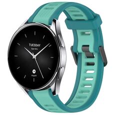 Per Xiaomi Watch S2 cinturino in silicone strutturato bicolore da 22 mm (verde acqua)