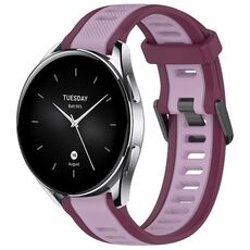 Per Xiaomi Watch S2 22mm cinturino in silicone strutturato bicolore (viola)