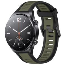 Per Xiaomi MI Watch S1 22mm cinturino in silicone strutturato bicolore (verde + nero)