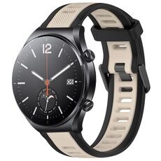 Per Xiaomi MI Watch S1 22mm cinturino in silicone strutturato bicolore (Starlight + nero)