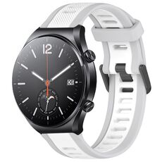 Per Xiaomi MI Watch S1 22mm cinturino in silicone strutturato bicolore (bianco + grigio)