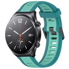 Per Xiaomi MI Watch S1 22mm cinturino in silicone strutturato a due colori (verde acqua)