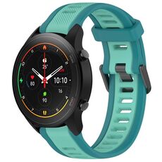 Per Xiaomi MI Watch S1 Pro 22mm cinturino in silicone strutturato a due colori (verde acqua)