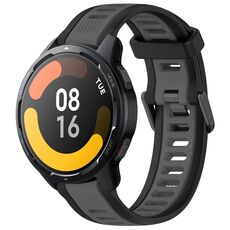 Per Xiaomi Watch S1 Active 22mm cinturino in silicone strutturato bicolore (grigio + nero)