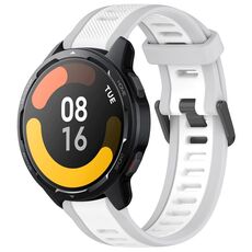 Per Xiaomi Watch S1 Active 22mm cinturino in silicone strutturato bicolore (bianco + grigio)