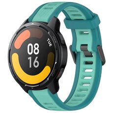 Per Xiaomi Watch S1 Active 22mm cinturino in silicone strutturato a due colori (verde acqua)