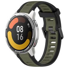 Per Xiaomi MI Watch Color 2 22mm cinturino in silicone strutturato a due colori (verde + nero)