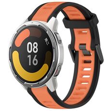 Per Xiaomi MI Watch Color 2 22mm cinturino in silicone strutturato a due colori (arancione + nero)