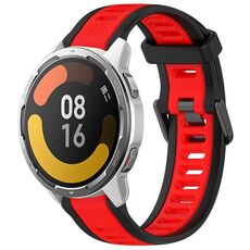 Per Xiaomi MI Watch Color 2 22mm Cinturino in silicone strutturato a due colori (rosso + nero)