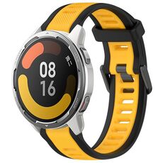 Per Xiaomi MI Watch Color 2 22mm Cinturino in silicone strutturato a due colori (giallo + nero)