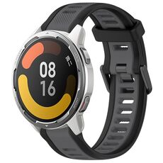 Per Xiaomi MI Watch Color 2 22mm Cinturino in silicone strutturato a due colori (grigio + nero)