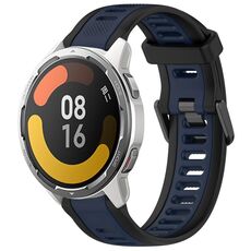Per Xiaomi MI Watch Color 2 22mm Cinturino in silicone strutturato a due colori (blu notte + nero)