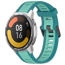 Per Xiaomi MI Watch Color 2 22mm Cinturino in silicone strutturato a due colori (verde acqua)
