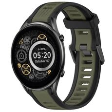 Per Xiaomi Haylou RT2 LS10 cinturino in silicone strutturato bicolore da 22 mm (verde + nero)