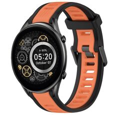 Per Xiaomi Haylou RT2 LS10 cinturino in silicone strutturato bicolore da 22 mm (arancione + nero)