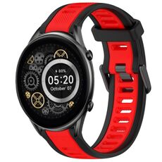 Per Xiaomi Haylou RT2 LS10 cinturino in silicone strutturato bicolore da 22 mm (rosso + nero)