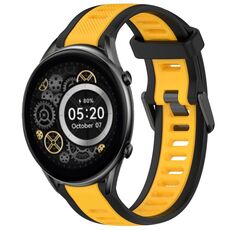 Per Xiaomi Haylou RT2 LS10 cinturino in silicone strutturato bicolore da 22 mm (giallo + nero)
