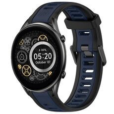 Per Xiaomi Haylou RT2 LS10 cinturino in silicone strutturato bicolore da 22 mm (blu notte + nero)