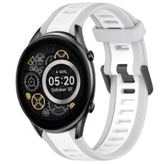 Per Xiaomi Haylou RT2 LS10 cinturino in silicone strutturato bicolore da 22 mm (bianco + grigio)