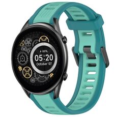 Per Xiaomi Haylou RT2 LS10 cinturino in silicone strutturato bicolore da 22 mm (verde acqua)
