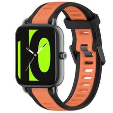 Per Xiaomi Haylou RS4 LS12 cinturino in silicone strutturato bicolore da 22 mm (arancione + nero)