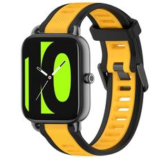 Per Xiaomi Haylou RS4 LS12 cinturino in silicone strutturato bicolore da 22 mm (giallo + nero)