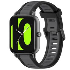 Per Xiaomi Haylou RS4 LS12 cinturino in silicone strutturato bicolore da 22 mm (grigio + nero)
